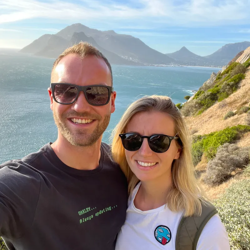 A selfie from us on the South African Chapmans Peak