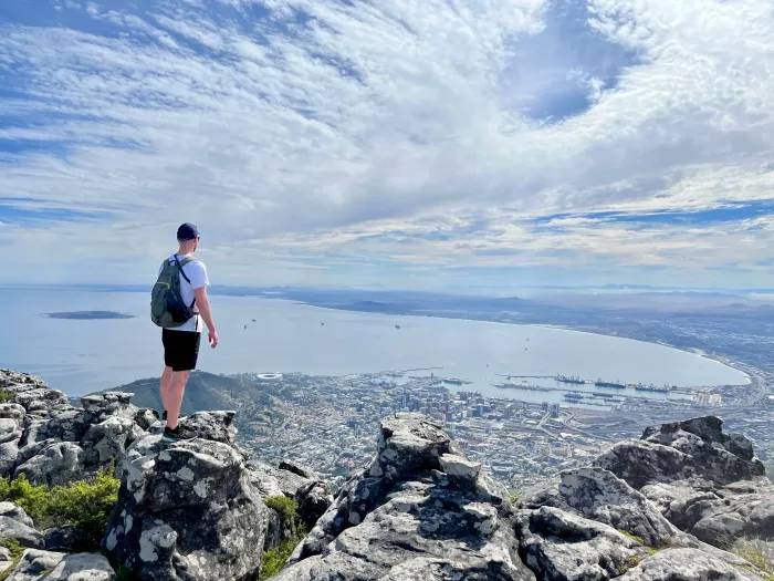 View over Cape Town on top of the Table Mountain