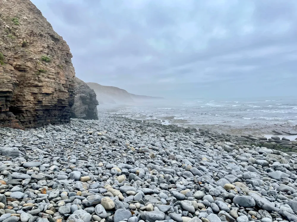 Untouched beach convert in sea mist